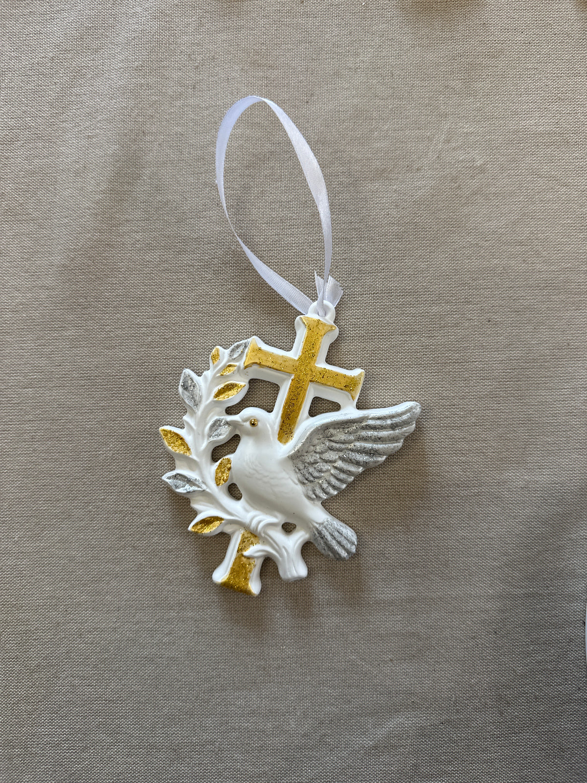 Colombe à la croix or argent