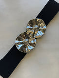 Ceinture élastique noir argenté 40 cm