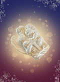 L’ange et les enfants blanc en céramique 