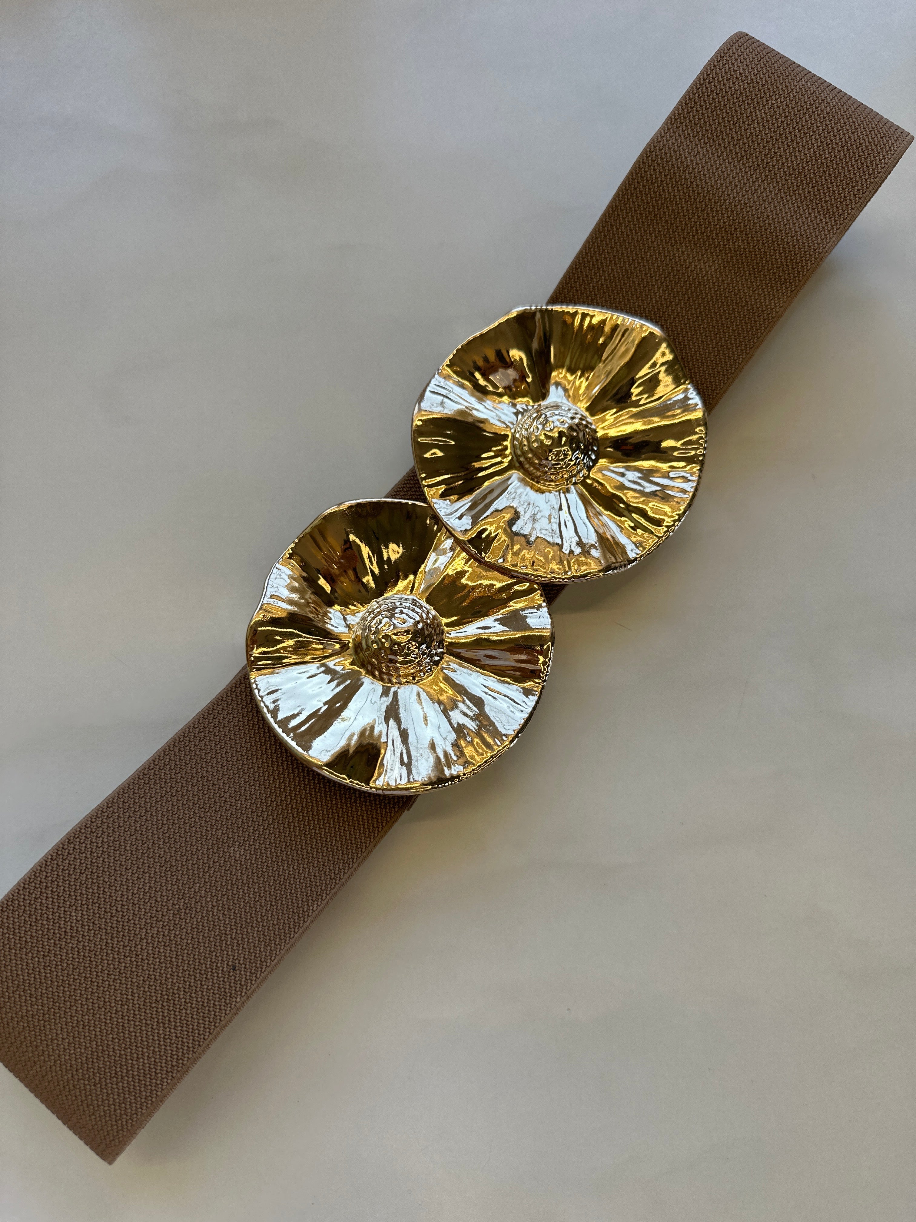 Ceinture marron élastique 37 cm