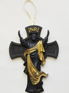 Crucifix noir matt, doré