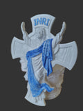 Crucifix blanc et bleu
