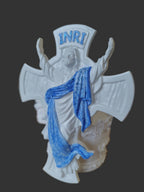 Crucifix blanc et bleu