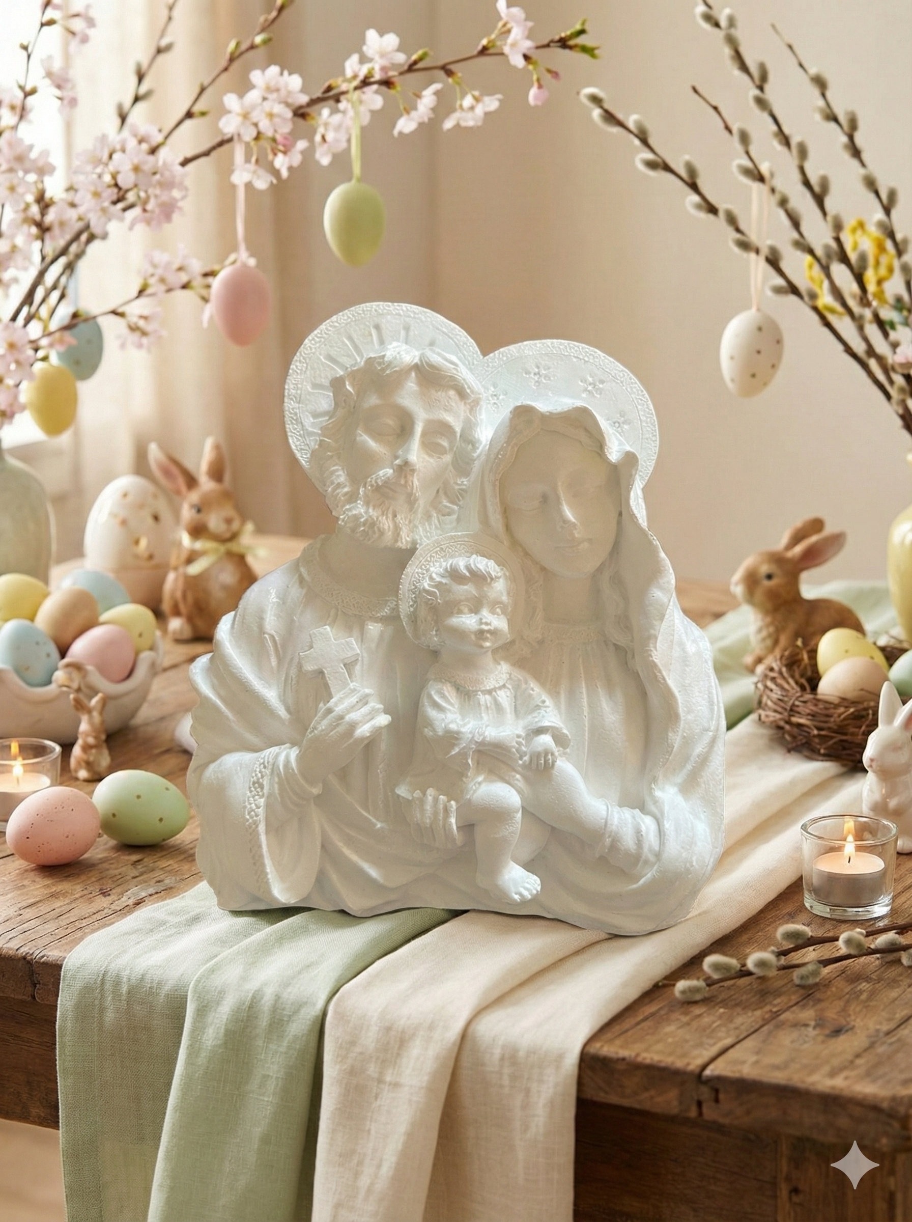 St Famille blanche en céramique
